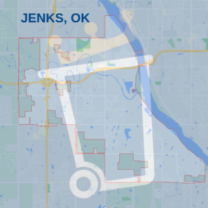 Map of Jenks Oklahoma
