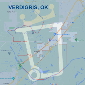 Map of Verdigris Oklahoma
