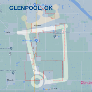Map of Glenpool Oklahoma